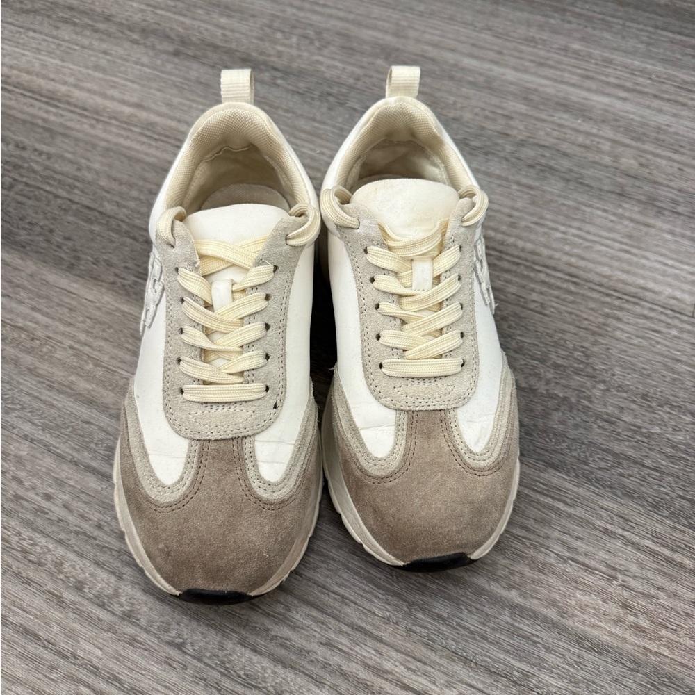Tory Burch Neutral Beige and Cream Sneakers